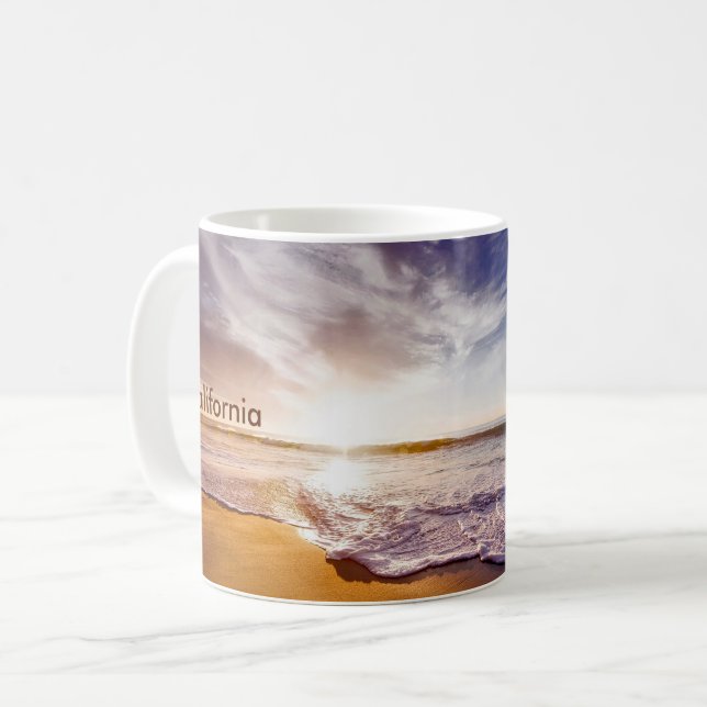 Schönes Kalifornien durch Schaufenster Kaffeetasse (Vorderseite Links)