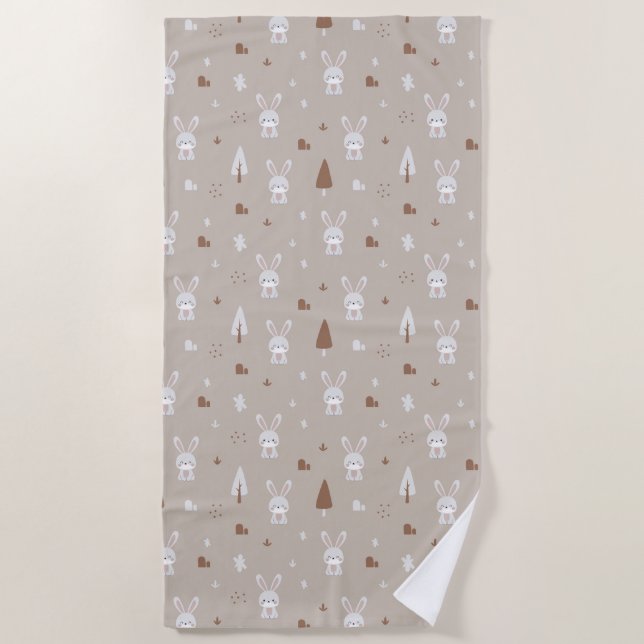 Schönes Kaninchen Pattern Badetuch (Vorderseite)