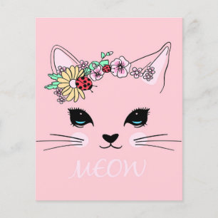 Schönes Katzengesicht Meow, Kitty Lover Geschenk, Flyer