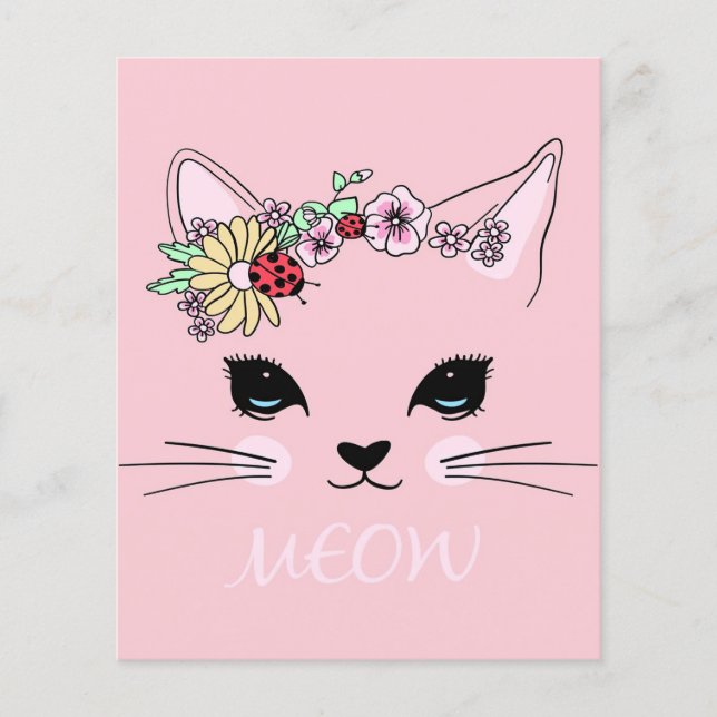 Schönes Katzengesicht Meow, Kitty Lover Geschenk,  Flyer (Vorne)