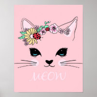 Schönes Katzengesicht Meow, Kitty Lover Geschenk,