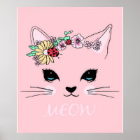 Schönes Katzengesicht Meow, Kitty Lover Geschenk, 