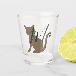 Schönes Katzenmonogramm Schnapsglas