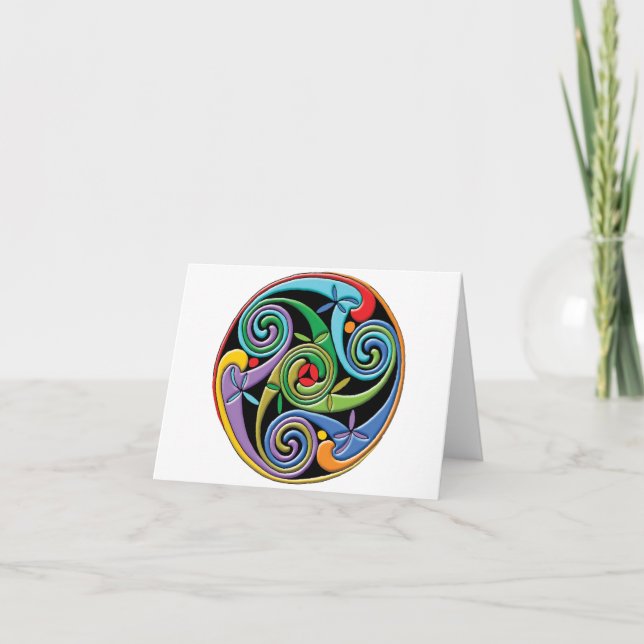 Schönes keltisches Mandala mit farbenfrohen Wirbel Karte (Vorderseite)
