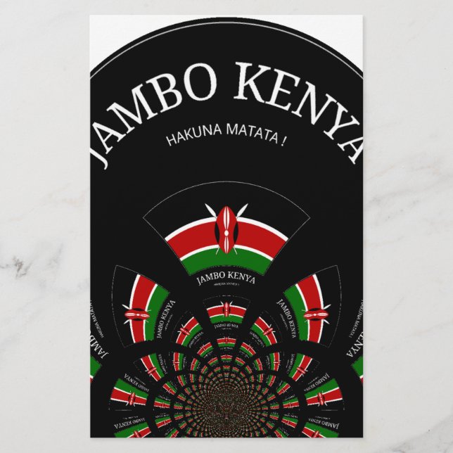 Schönes Kenya Black Red Green Color Design Flag (Vorderseite)