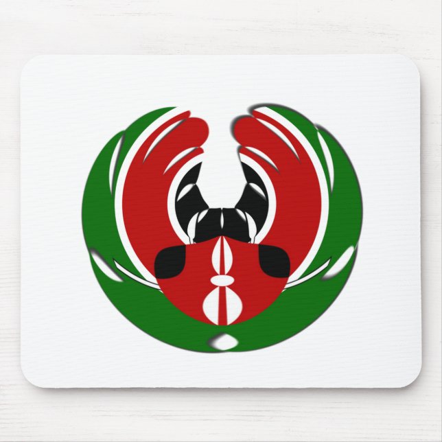 Schönes Kenya Black Red Green Color Design Flag Mousepad (Vorne)