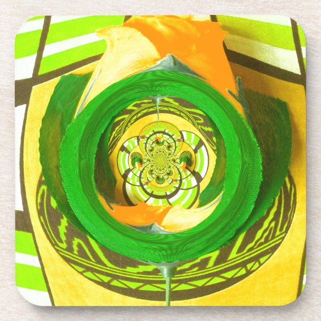 Schönes Kenyan Yellow Rose Floral Grafik Design Getränkeuntersetzer (Vorderseite)