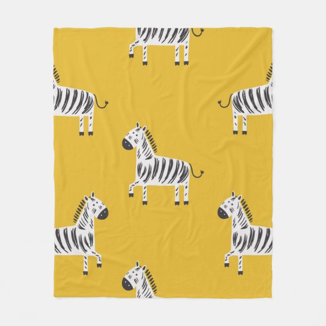 Schönes Kindernahtloses Muster mit Zebras Fleecedecke (Vorderseite)