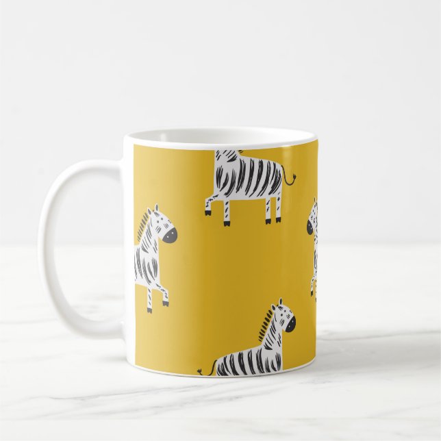 Schönes Kindernahtloses Muster mit Zebras Kaffeetasse (Links)