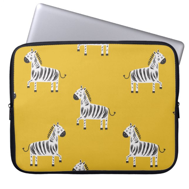 Schönes Kindernahtloses Muster mit Zebras Laptopschutzhülle (Vorderseite)