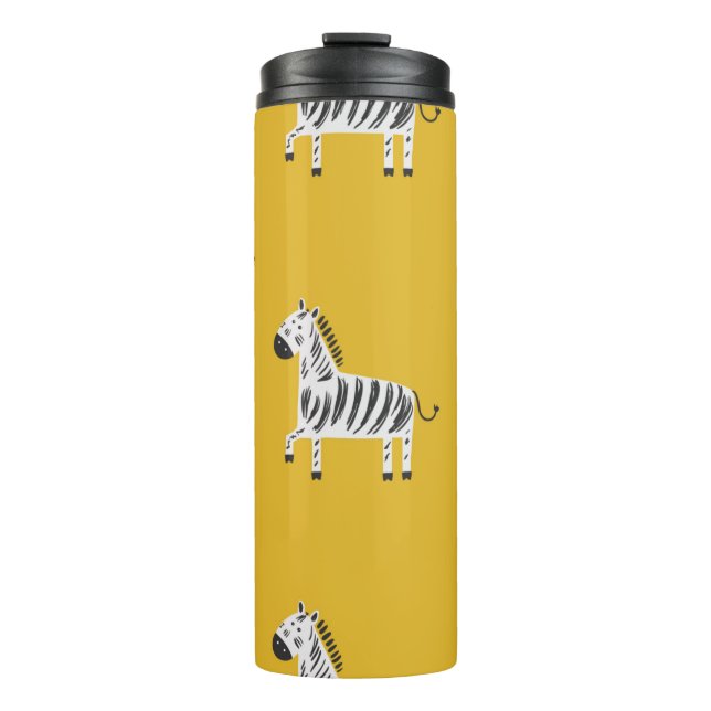 Schönes Kindernahtloses Muster mit Zebras Thermosbecher (Vorderseite)
