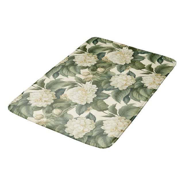 Schönes klassisches Blumenmuster Badematte (Schrägansicht)