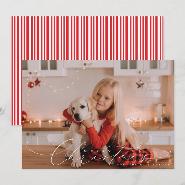 Schönes, kluges Weihnachtsskript-Foto Feiertagskarte (Vorne/Hinten)