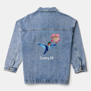 Schönes Kolibri- und Blumenland Jeansjacke