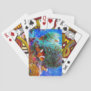 Schönes Korallenriff mit Clownfisch Spielkarten