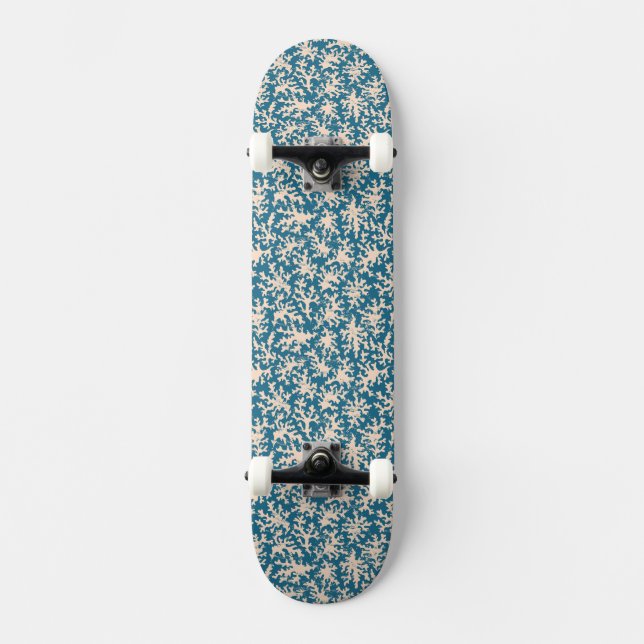 Schönes korallenrotes Muster Skateboard (Vorderseite)