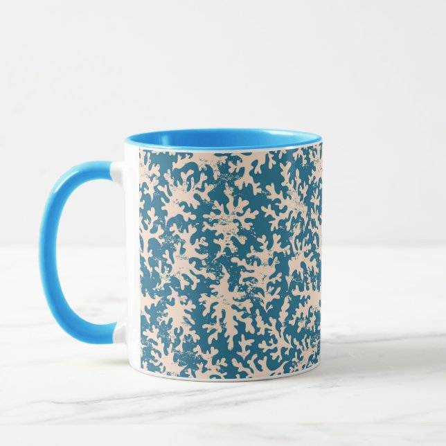 Schönes korallenrotes Muster Tasse (Links)