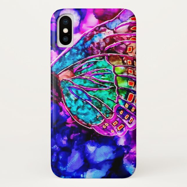 Schönes Kosmisches Schmetterling Wasserfarbengehäu Case-Mate iPhone Hülle (Rückseite)