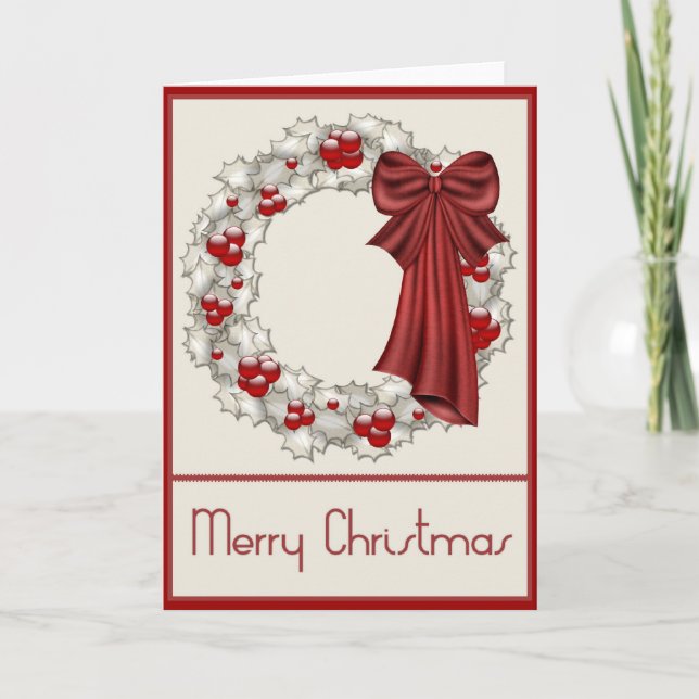 Schönes Kraut Frohe Weihnachtskarte Feiertagskarte (Vorderseite)