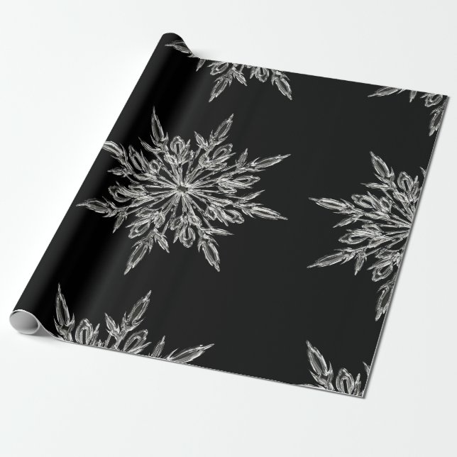 SCHÖNES KRISTALLSCHNEEFLAKE WRAPPPAPIER GESCHENKPAPIER (Ungerollt)
