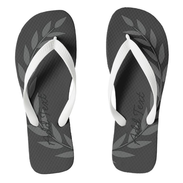 Schönes Kronenleaf Hinzufügen Text-Druckschuhe-San Flip Flops (Fußbett)