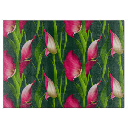 Schönes kühl rosa & grün Calla Lilly Florals Schneidebrett