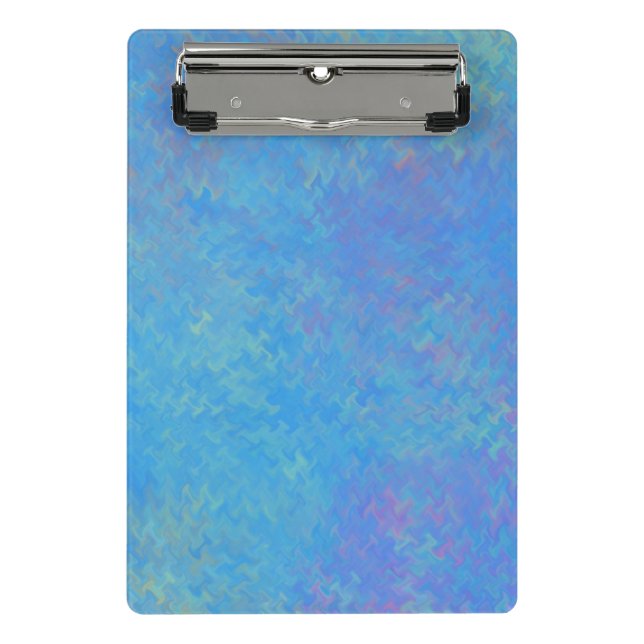 Schönes Künstlerisches blaues Marmorpapier-Look Mini Klemmbrett (Vorderseite)