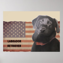 Schönes Labrador Retriever American Flag Poster