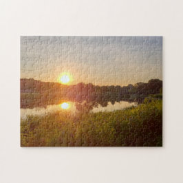 Schönes Lake Foto Sunset Green Midwest Picture