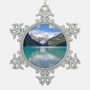 Schönes Lake Louise in Banff Schneeflocken Zinn-Ornament