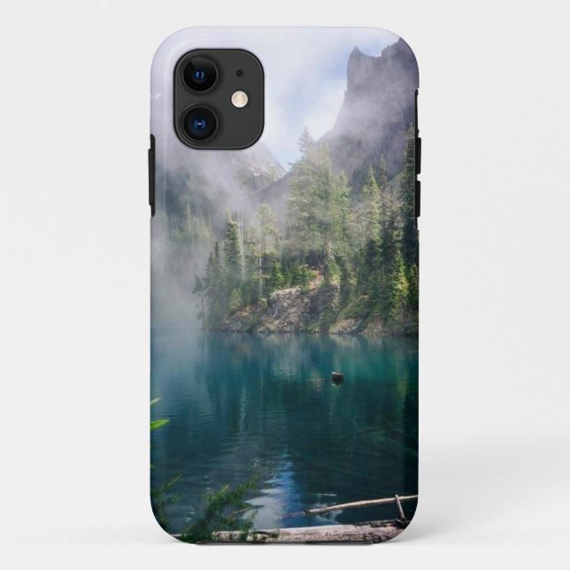 Schönes Lake Mountain Foto iPhone Case (Rückseite)