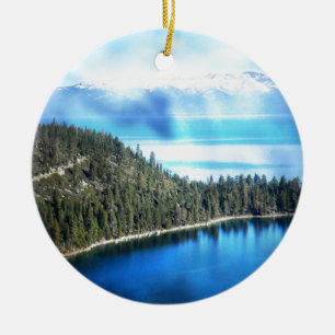 SCHÖNES LAKE TAHOE KERAMIKORNAMENT