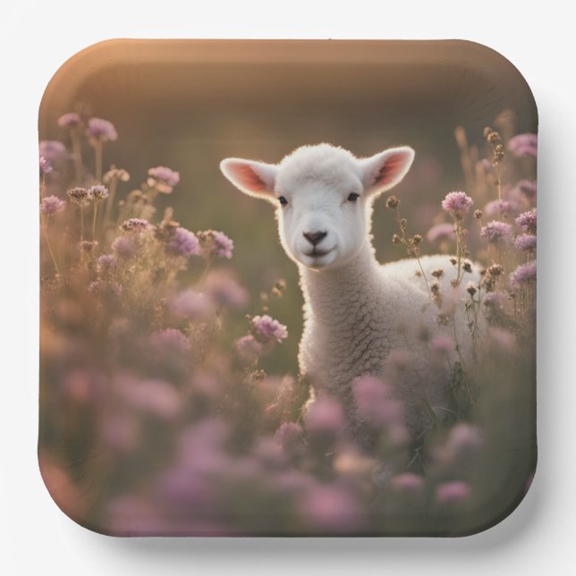 Schönes Lamm Pappteller (Vorderseite)