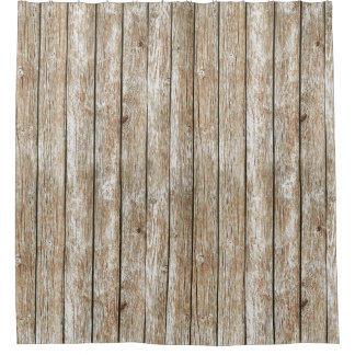 Schönes Land-Shabby Chic-rustikales Holz Duschvorhang