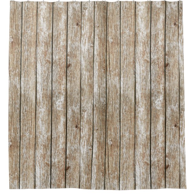 Schönes Land-Shabby Chic-rustikales Holz Duschvorhang (Vorderseite)