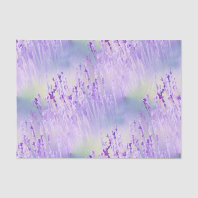 Schönes Lavendel Blume Feld oder Wiese Lila Seidenpapier (Vorderseite)