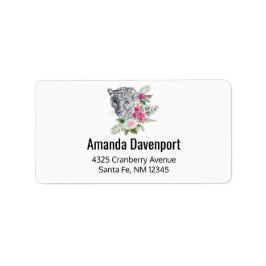 Schönes Leopard Head Portrait in Wasserfarbe Adressaufkleber