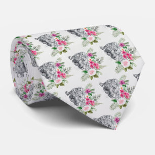 Schönes Leopard Head Portrait in Wasserfarbe Krawatte