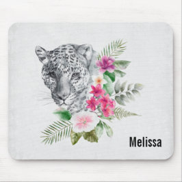 Schönes Leopard Head Portrait in Wasserfarbe Mousepad