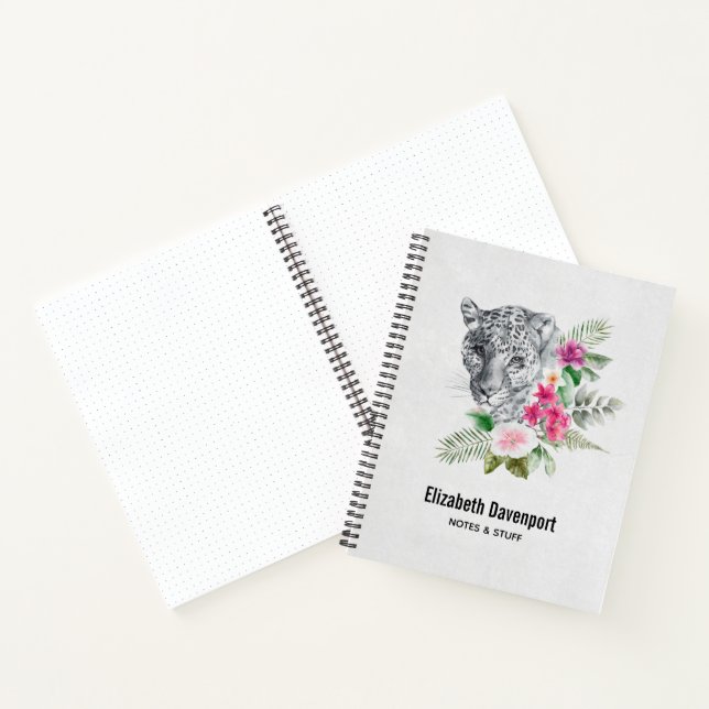 Schönes Leopard Head Portrait in Wasserfarbe Notizbuch (Innenseite)