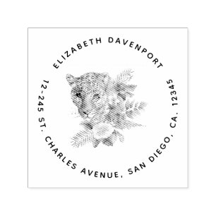 Schönes Leopard Head Portrait in Wasserfarbe Permastempel