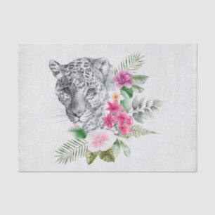 Schönes Leopard Head Portrait in Wasserfarbe Seidenpapier