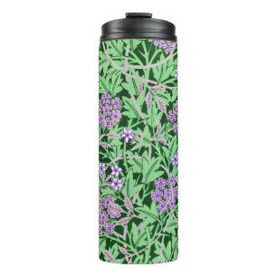 Schönes lila Blumenmuster Thermosbecher