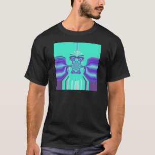 Schönes lila cyan irisierendes Blau Vektor Farbe T-Shirt