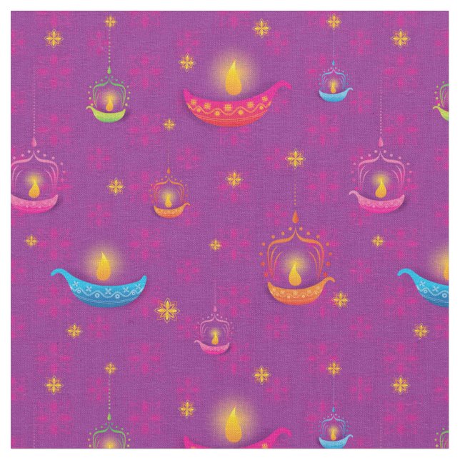 Schönes Lila Diwali-Gewebe Stoff (Nahaufnahme)