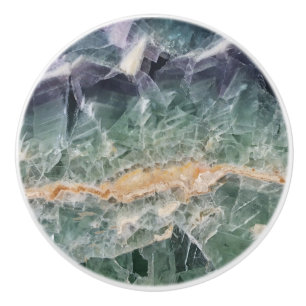 Schönes Lila grünes Fluorite Gem Foto Kristall Keramikknauf