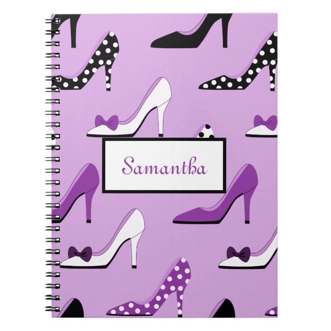 Schönes Lila Heels-Notebook Notizblock (Vorderseite)