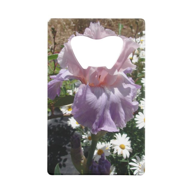 Schönes Lila Iris Blume Blumenstrauß Foto Geldbeutel Flaschenöffner (Vorderseite)