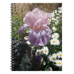 Schönes Lila Iris Blume Blumenstrauß Foto Notizblock