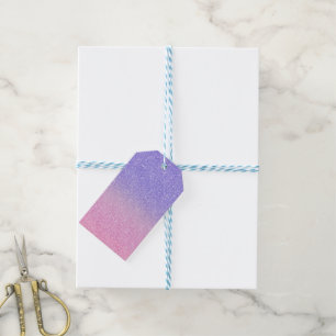 Schönes Lila Rosa Glitter Ombre Geschenkanhänger
